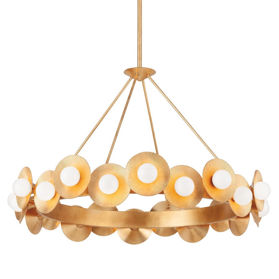 Chandeliers Emerald Chandelier - Vintage Gold Leaf 22 Lights