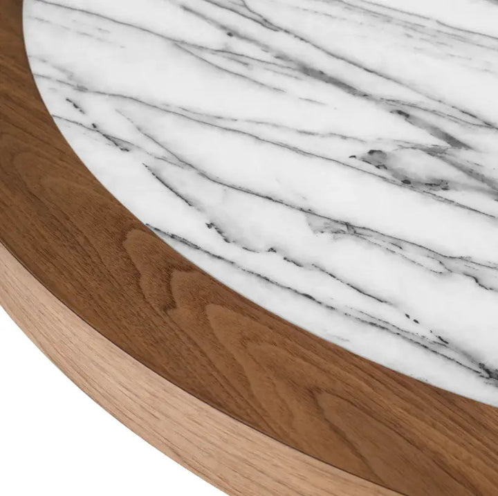 Dining Table Presedio Walnut Veneer Biano Lilac Marble - image 3