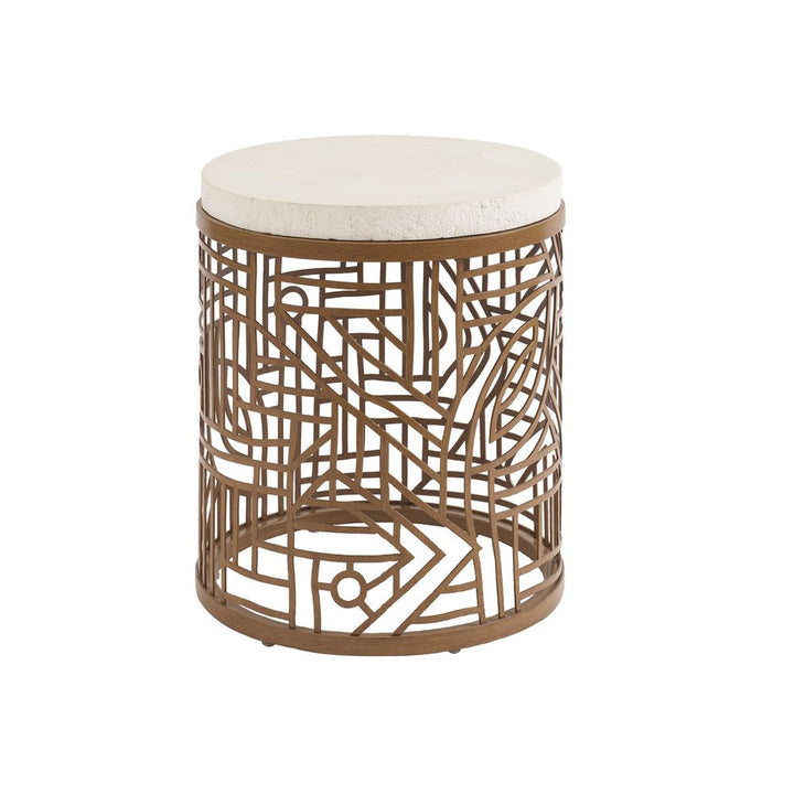 Outdoor Dining Tables Round End Table - 3350 Dark Brown