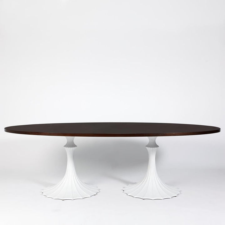 Dining Tables Flute Table 96 Walnut Top w/26 White Base