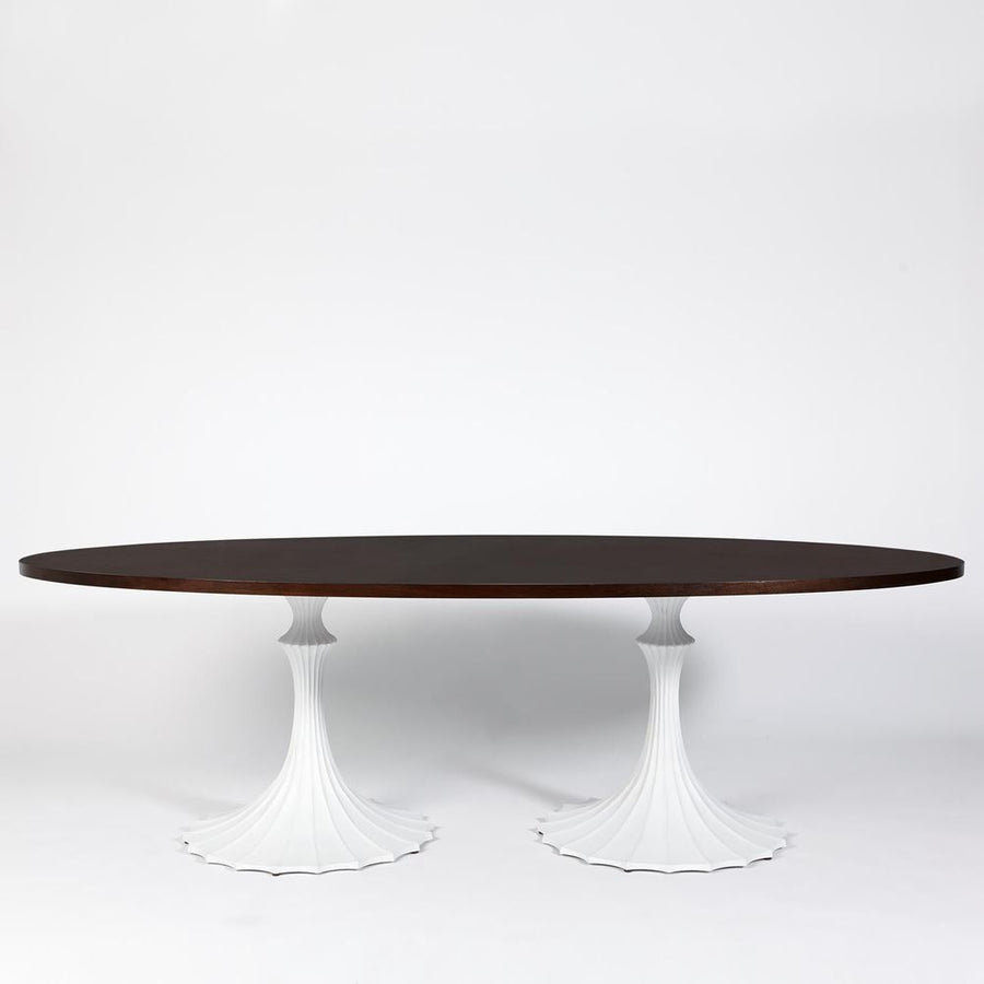Dining Tables Flute Table 96 Walnut Top w/26 White Base