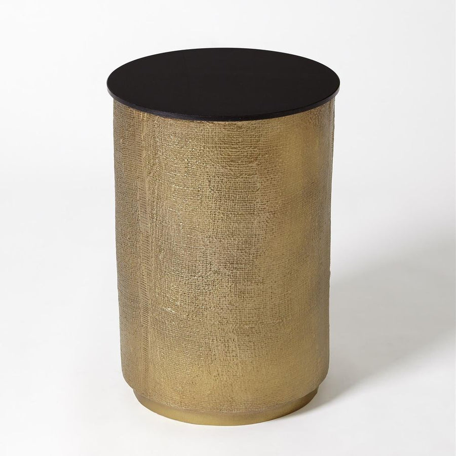 Side Tables Hemp Etched Barrel Table-Antique Brass
