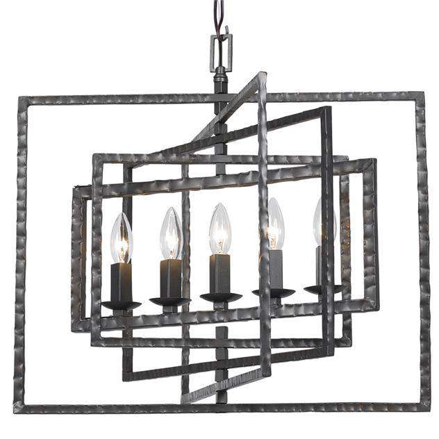 Capri 5 Light Chandelier-Crystorama Lighting Company-CRYSTO-336-RS-ChandeliersRaw Steel-4-France and Son