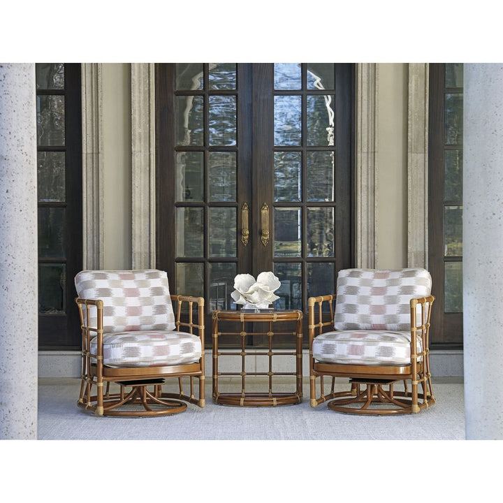 Outdoor Side Tables Demilune End Table - 3360 Medium Brown