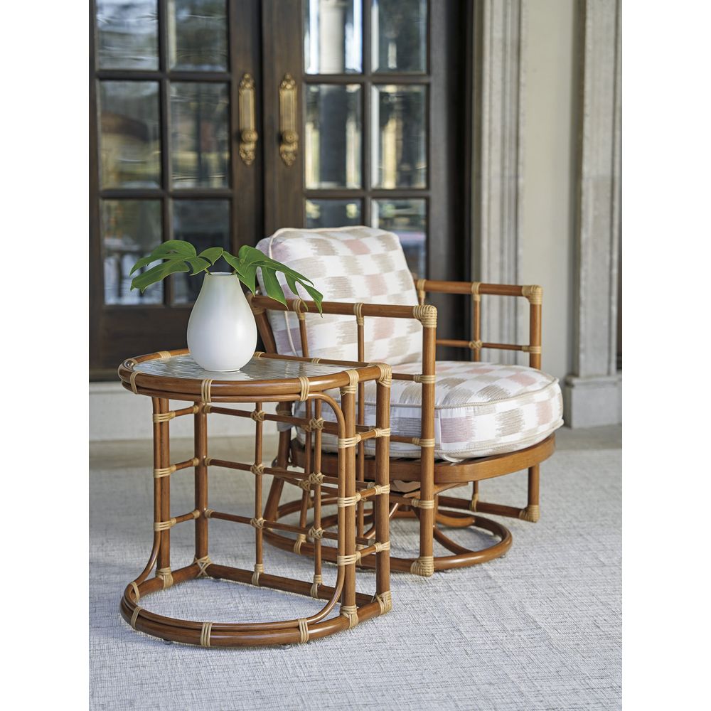 Outdoor Side Tables Demilune End Table - 3360 Medium Brown