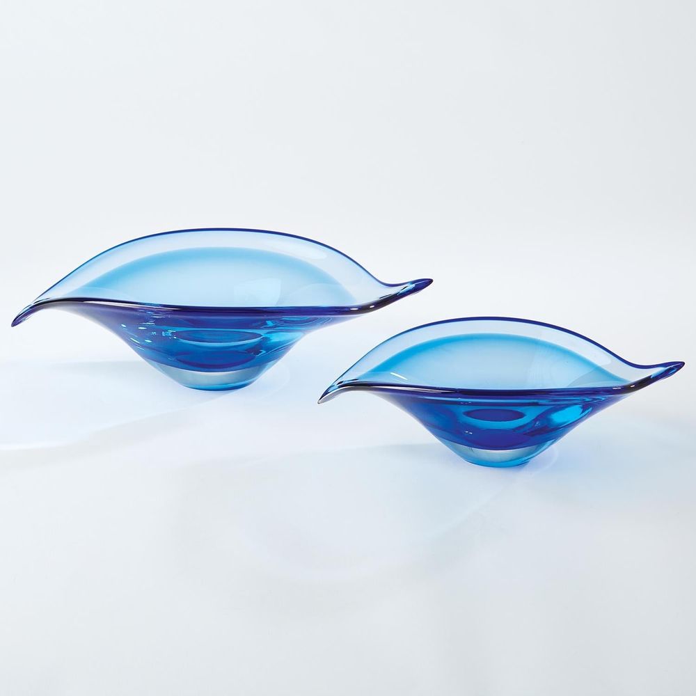 Bowls Bent Leaf Bowl-Blue-Lg