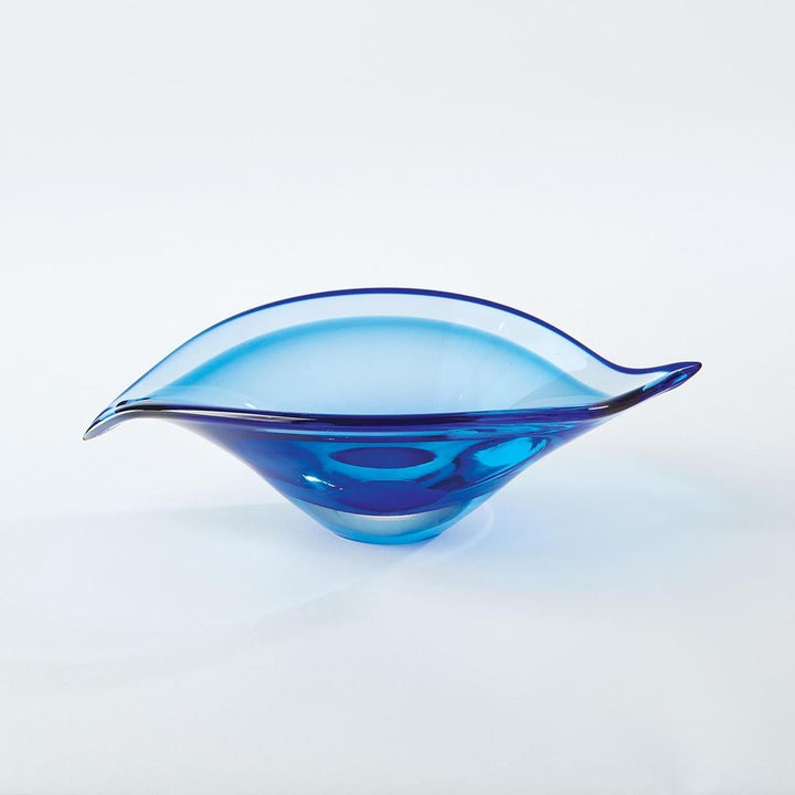 Bent Leaf Bowl-Blue-Lg