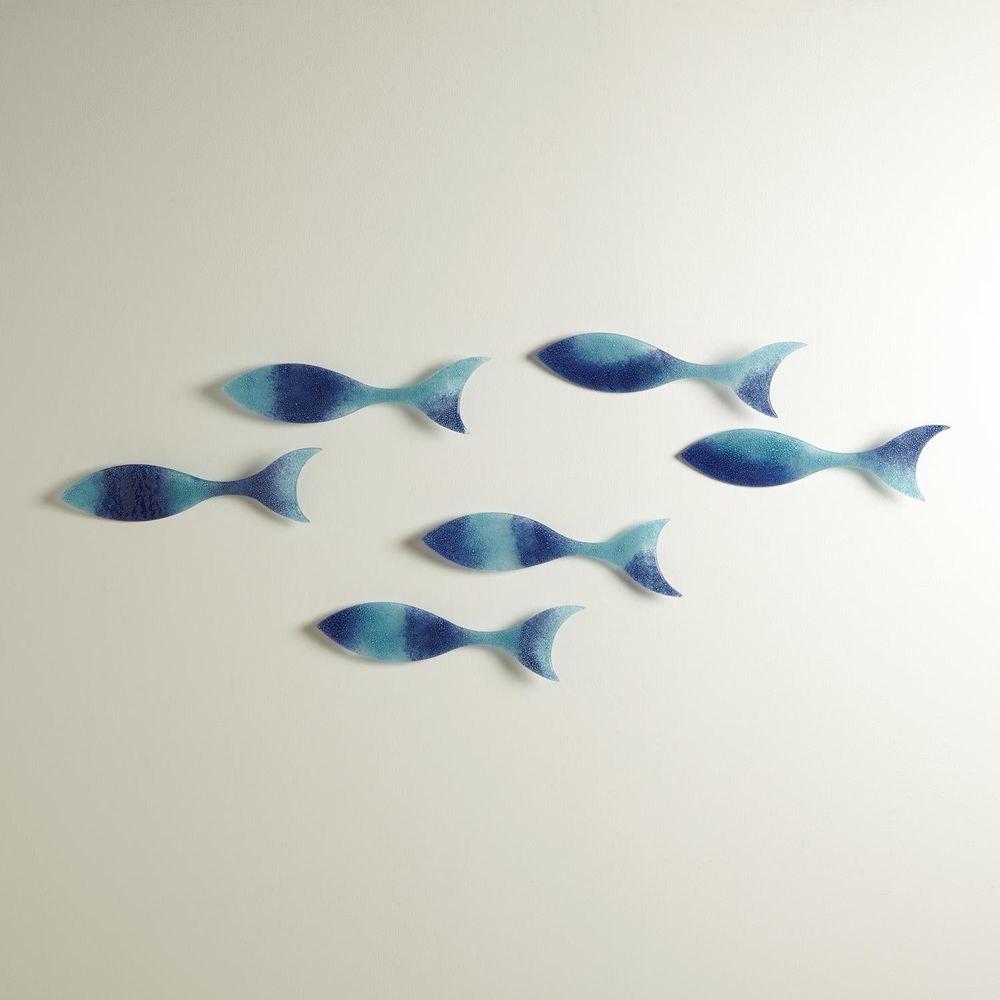 Wall Decor S/6 Wall Fish-Blue-Lg