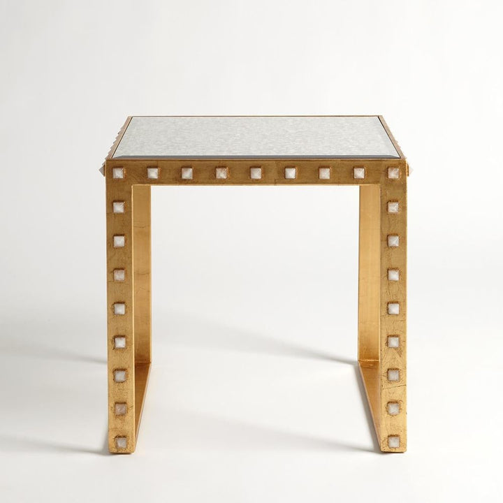 Side Tables Quartz Stud End Table-Gold Leaf