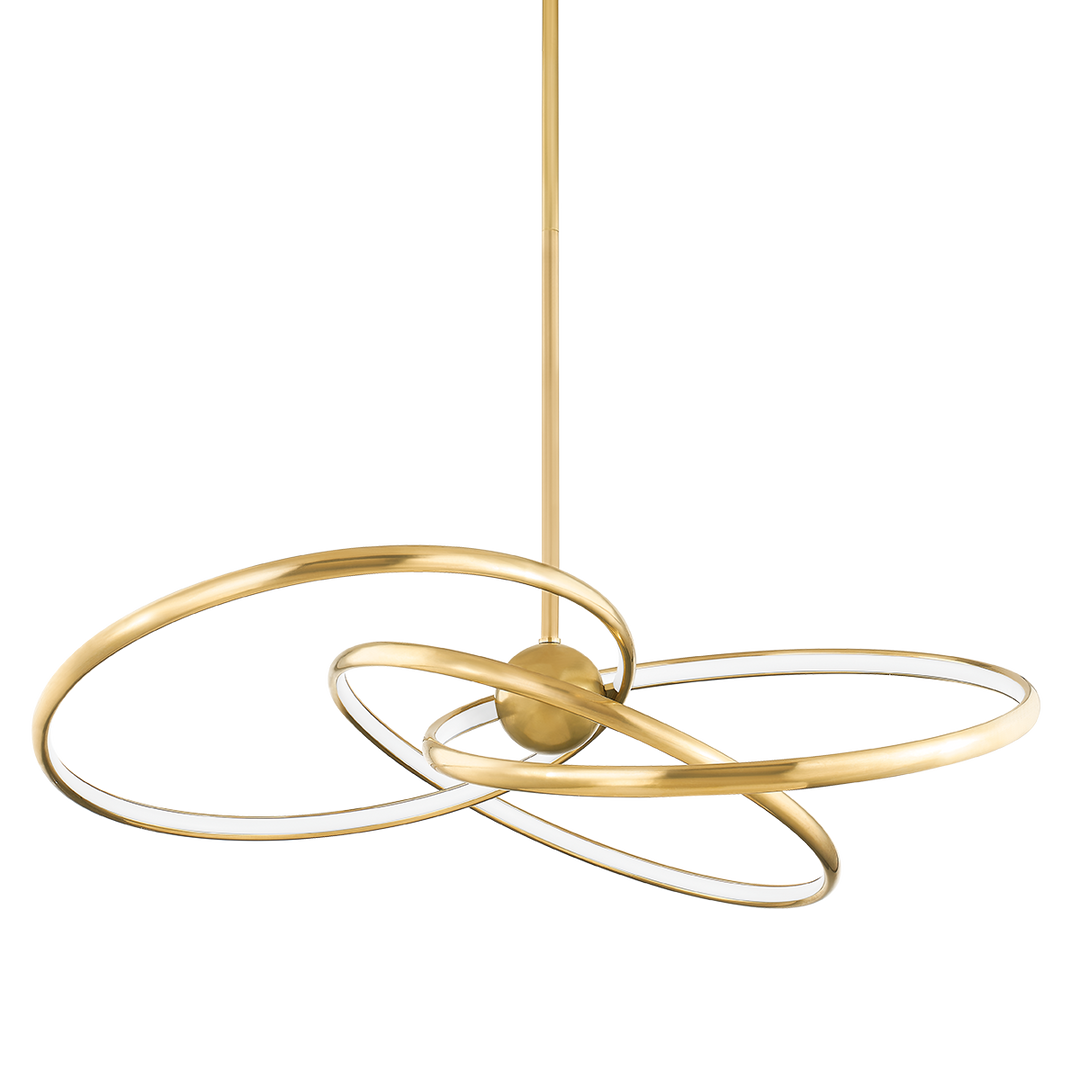 Alula Chandelier - Vintage Brass 3 Lights 42in