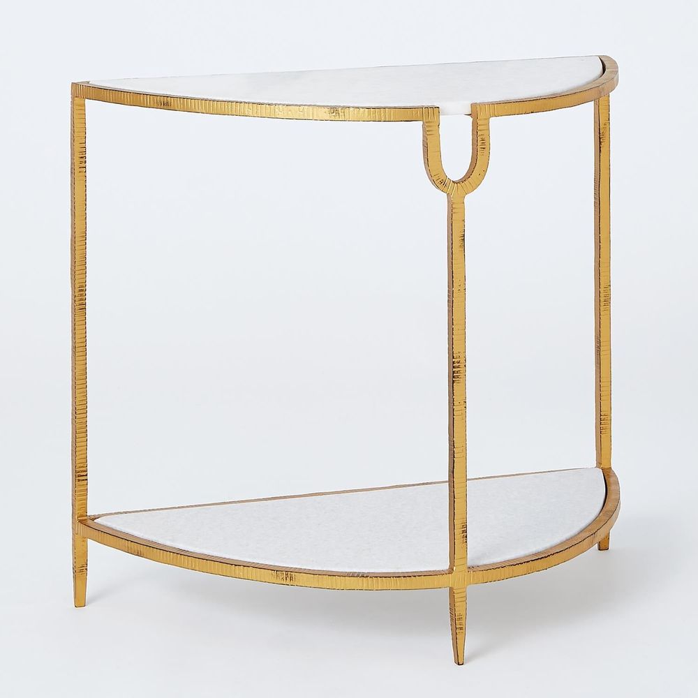 Side Tables Demilune Side Table-Gold