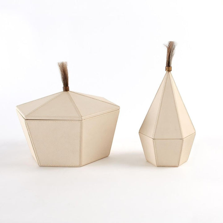 Zephyr Box-Ivory Leather-Lg