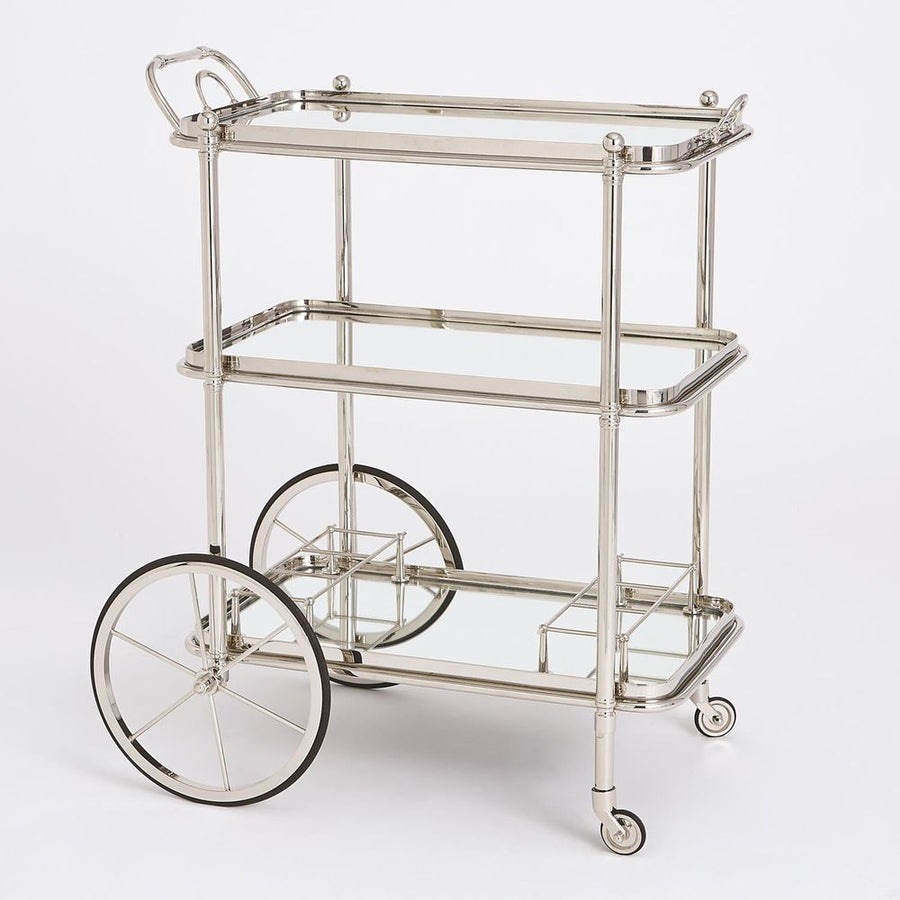 Bar Storage: Carts English Bar Cart and Tea Trolley-Nickel