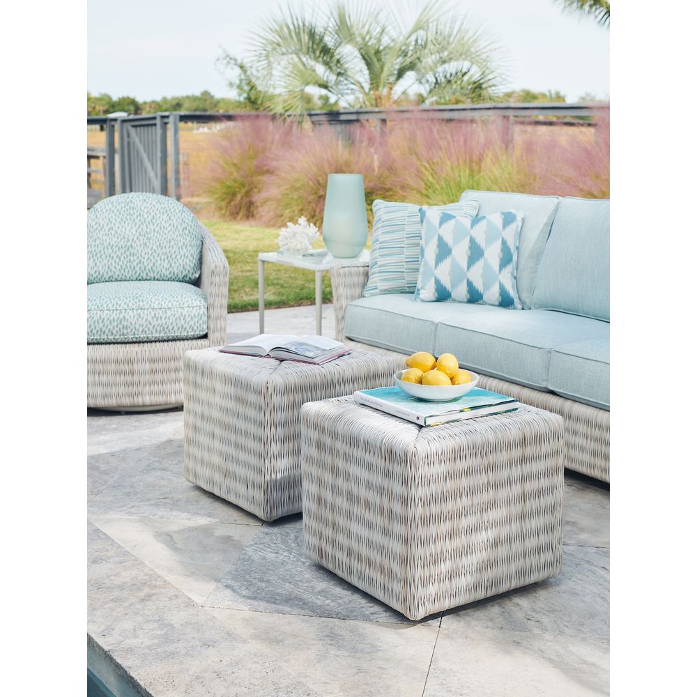 Outdoor Side Tables Cube Ottoman - 3430 Gray