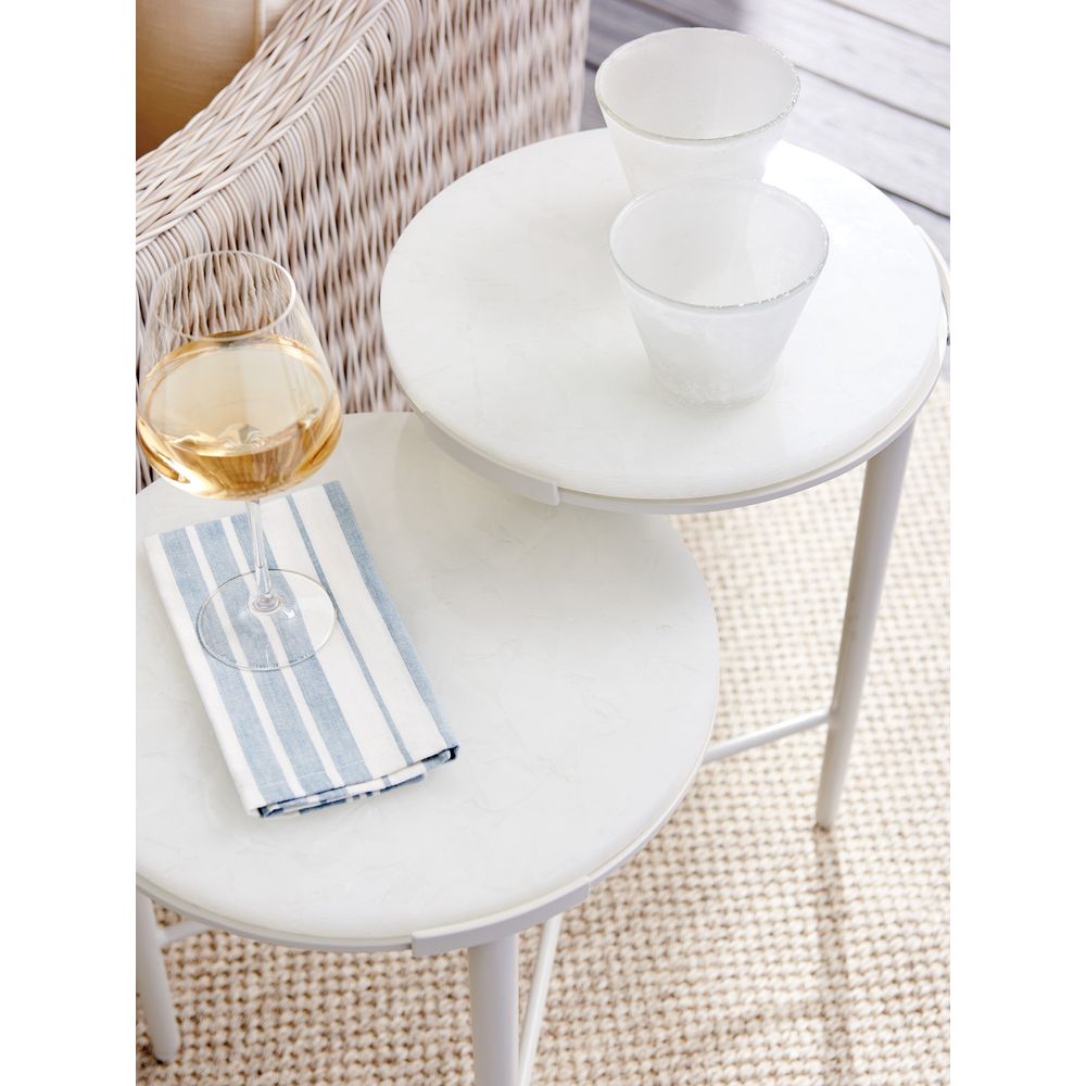 Outdoor Side Tables Tiered End Table - Ivory