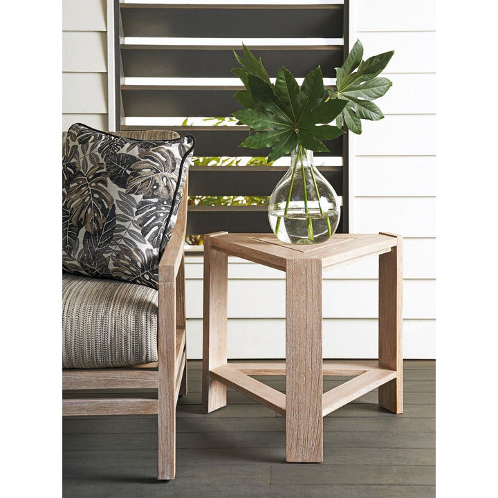 Outdoor Side Tables Triangular End Table - 0003 Dark Brown