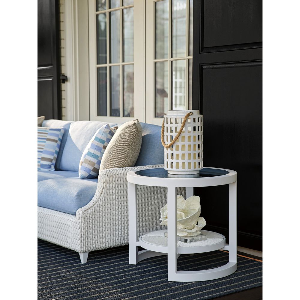 Outdoor Side Tables Round End Table - 0201 White