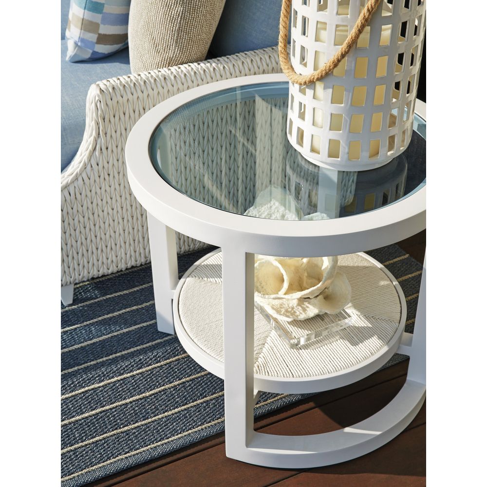 Outdoor Side Tables Round End Table - 0201 White