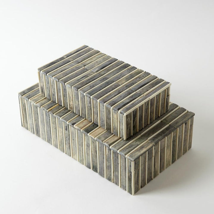 Grey/Ivory Bone Box-Lg