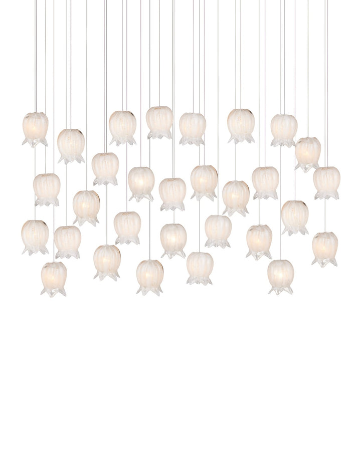 Pendants:Multi Polpo White 30-Light Linear Multi-Drop Pendant