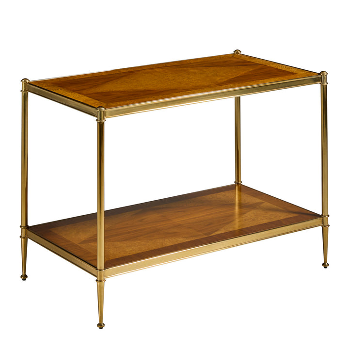 Oak Burl & Walnut End Table