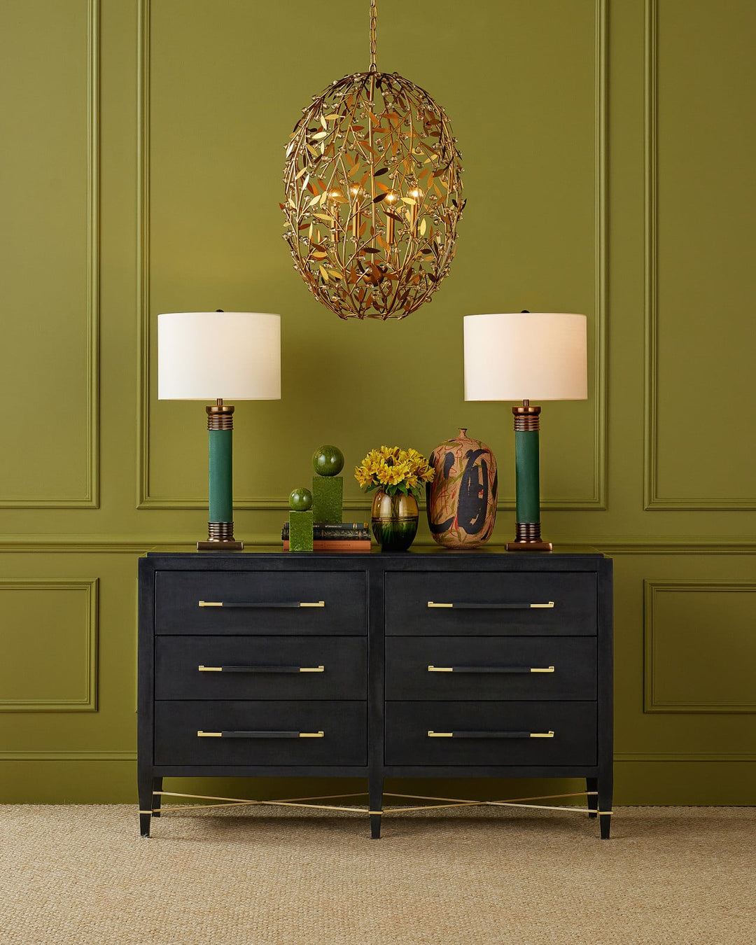 Dressers & Chests Verona Black Six-Drawer Chest
