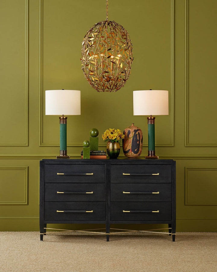 Dressers & Chests Verona Black Six-Drawer Chest