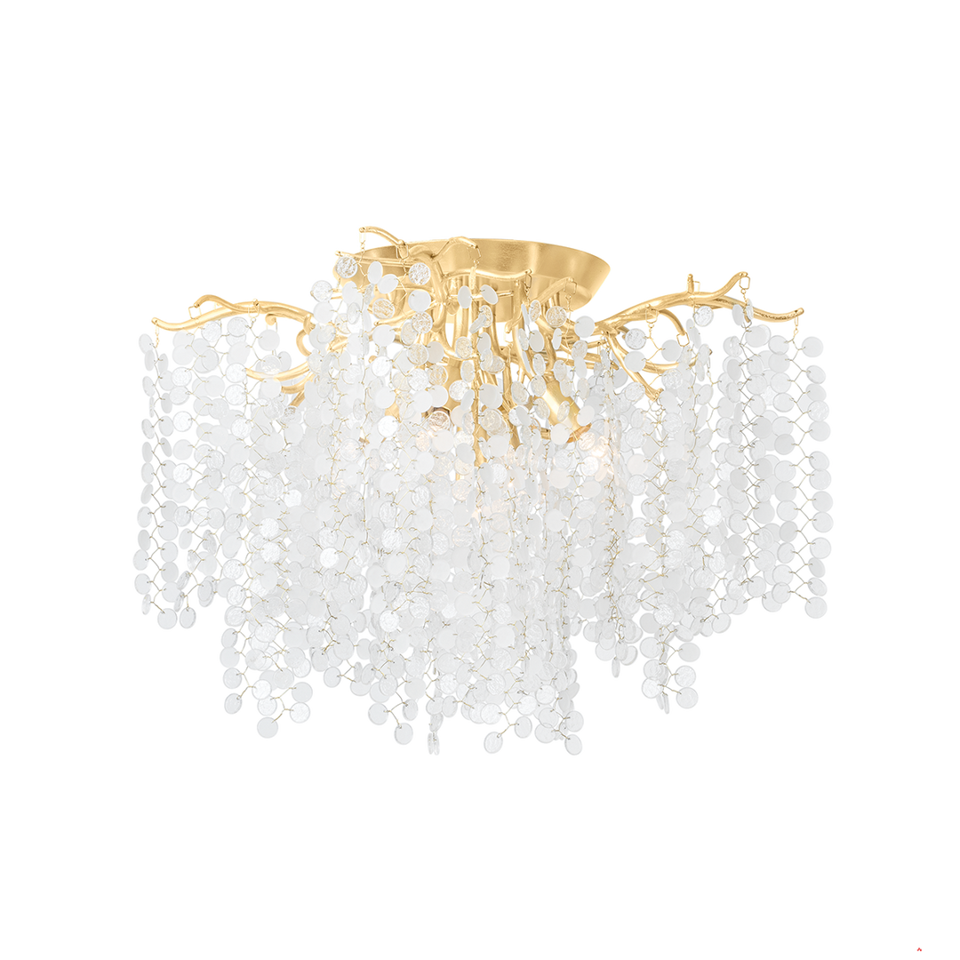 Genoa Semi Flush - Gold Leaf 5 Lights