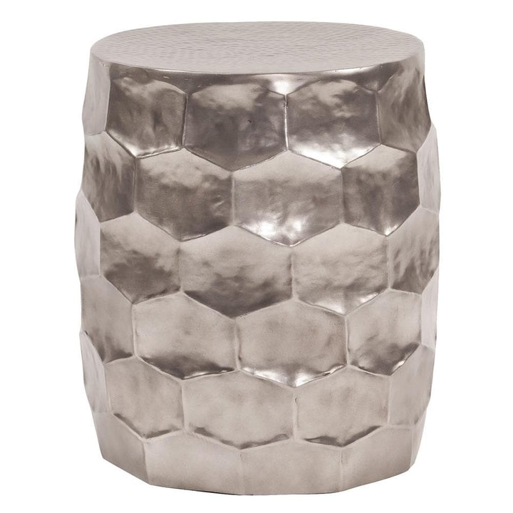 Hammered Aluminum Graphite Stool-The Howard Elliott Collection-HOWARD-35114-Stools & Ottomans-1-France and Son