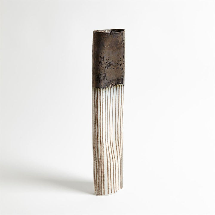 Vases Reactive Bronze Stripe Oval Vase-Lg