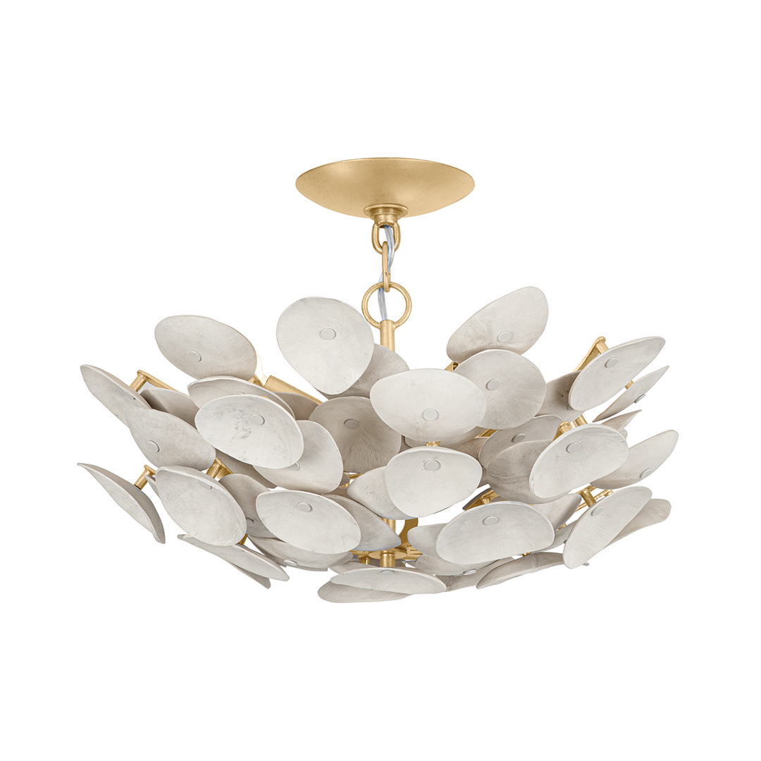 Aimi Semi Flush - Vintage Gold Leaf 3 Lights