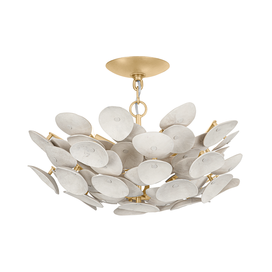 Flush Mounts Aimi Semi Flush - Vintage Gold Leaf 3 Lights