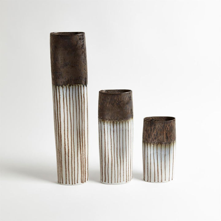 Vases Reactive Bronze Stripe Oval Vase-Lg
