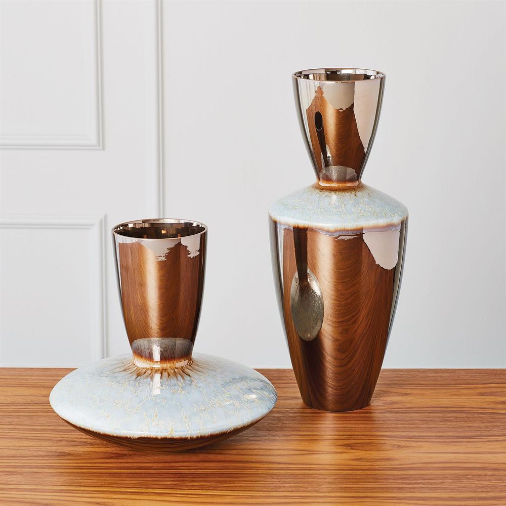 Martas Vase-Bronze Reactive Blue-Low