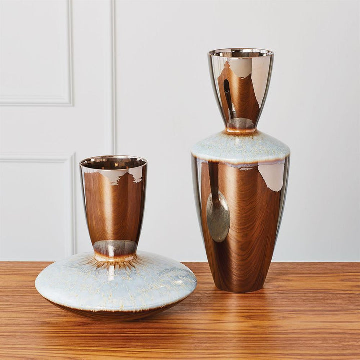 Martas Vase-Bronze Reactive Blue-Low