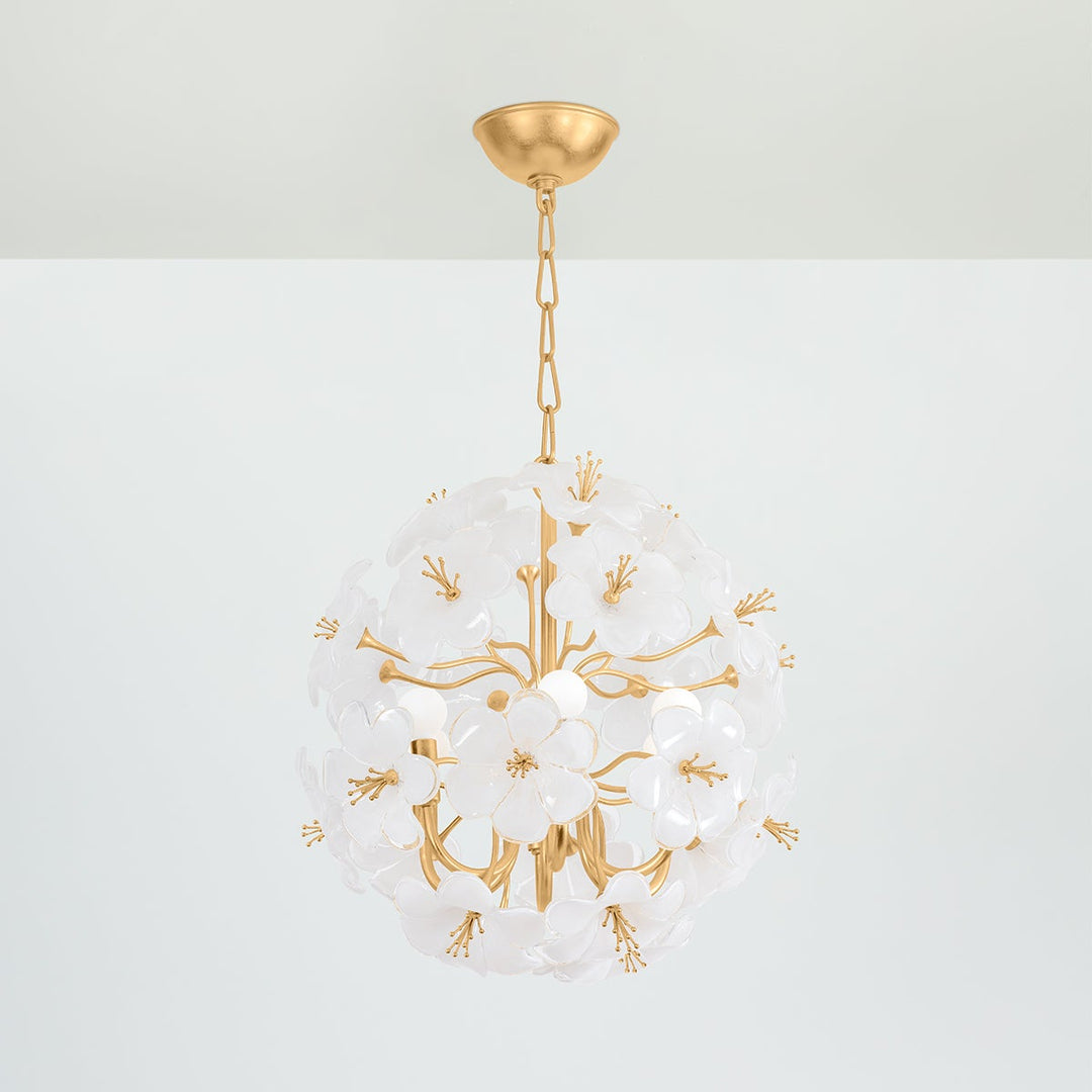 Hygea Chandelier - Gold Leaf 6 Lights