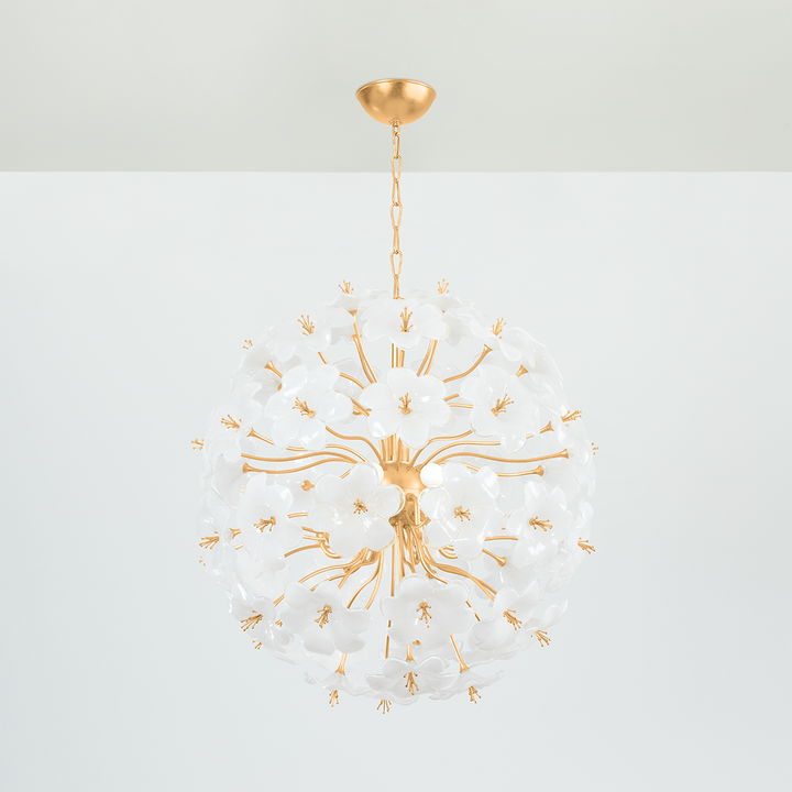 Hygea Chandelier - Gold Leaf 8 Lights