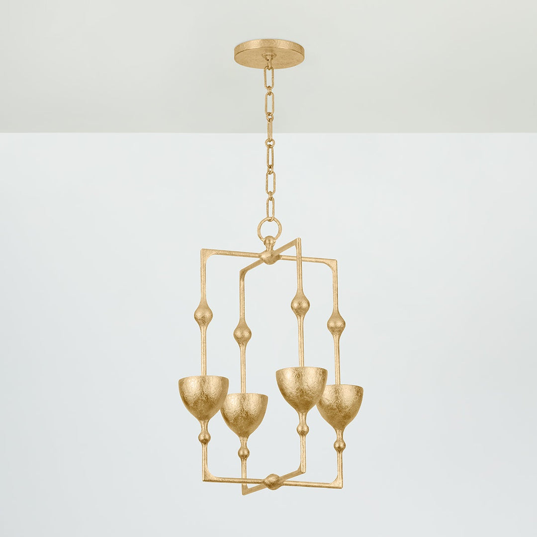 Antalya Lantern - Vintage Gold Leaf 4 Lights 15.75in