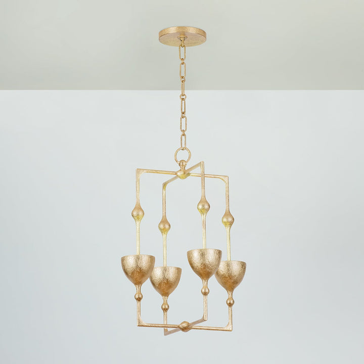 Antalya Lantern - Vintage Gold Leaf 4 Lights 15.75in