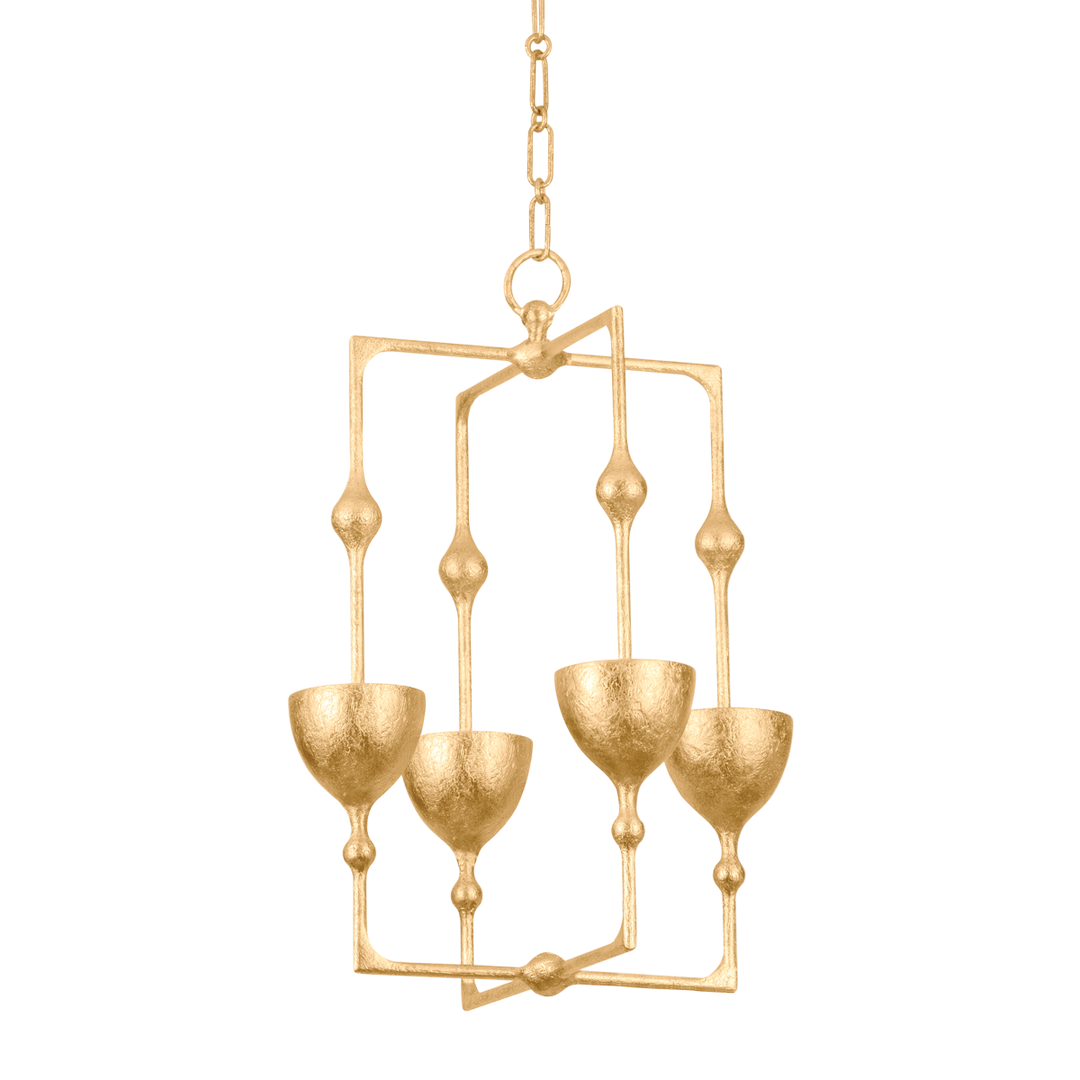 Antalya Lantern - Vintage Gold Leaf 4 Lights 15.75in