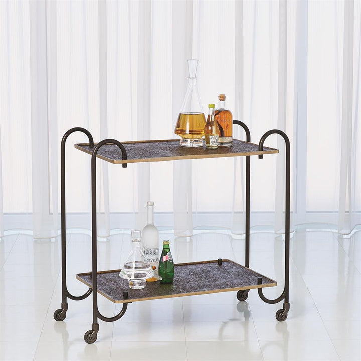 Bar Storage: Carts Blade Bar Cart-Bronze