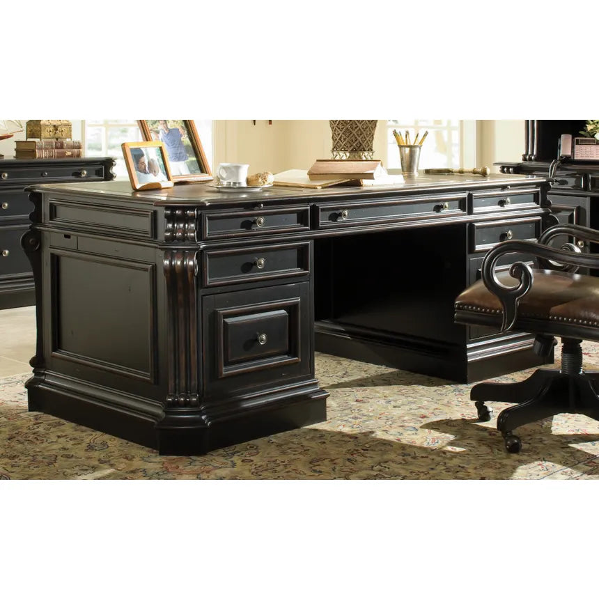 Highlands 76'' Executive Desk W/Wood Panels