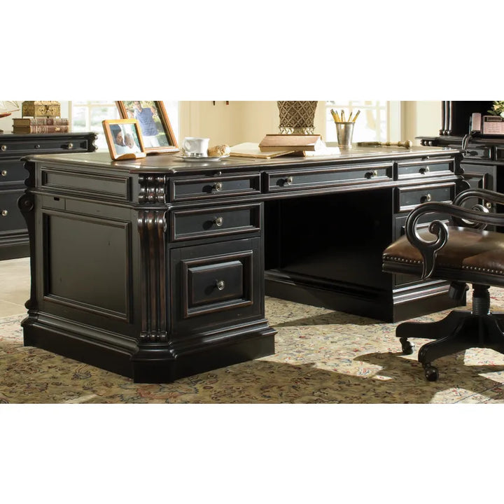 Highlands 76'' Executive Desk W/Wood Panels
