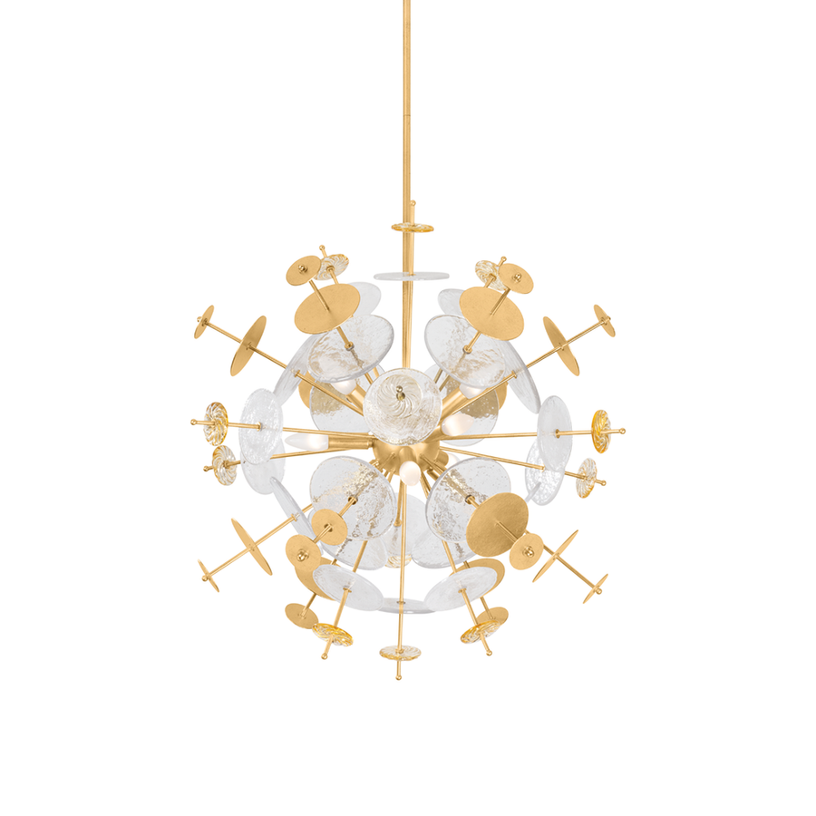 Chandeliers Gleason Chandelier - Vintage Gold Leaf 9 Lights