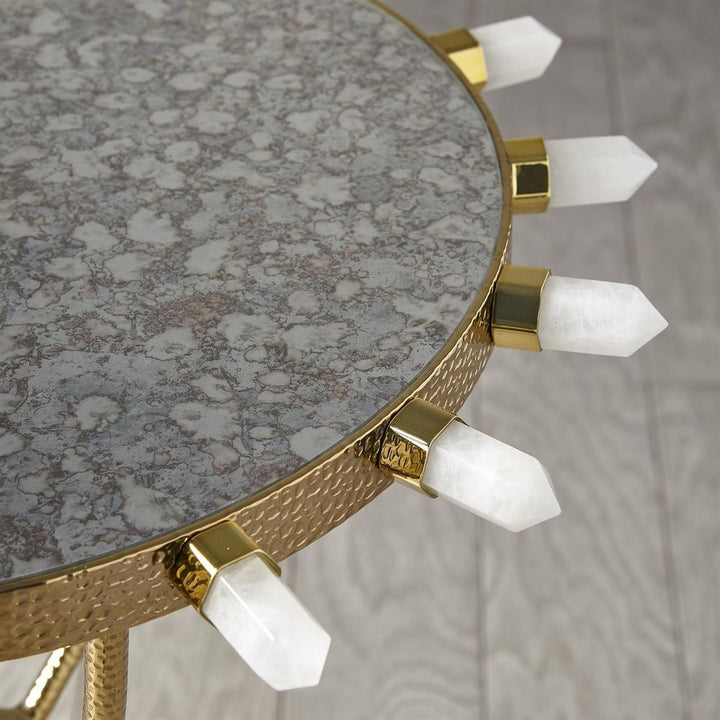 Side Tables Lola Quartz Table-Brass