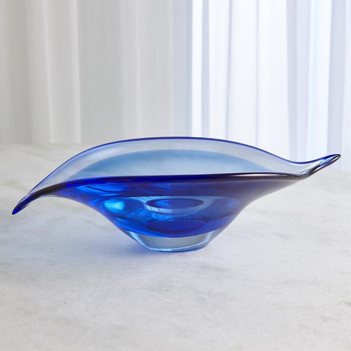 Bowls Bent Leaf Bowl-Blue-Lg