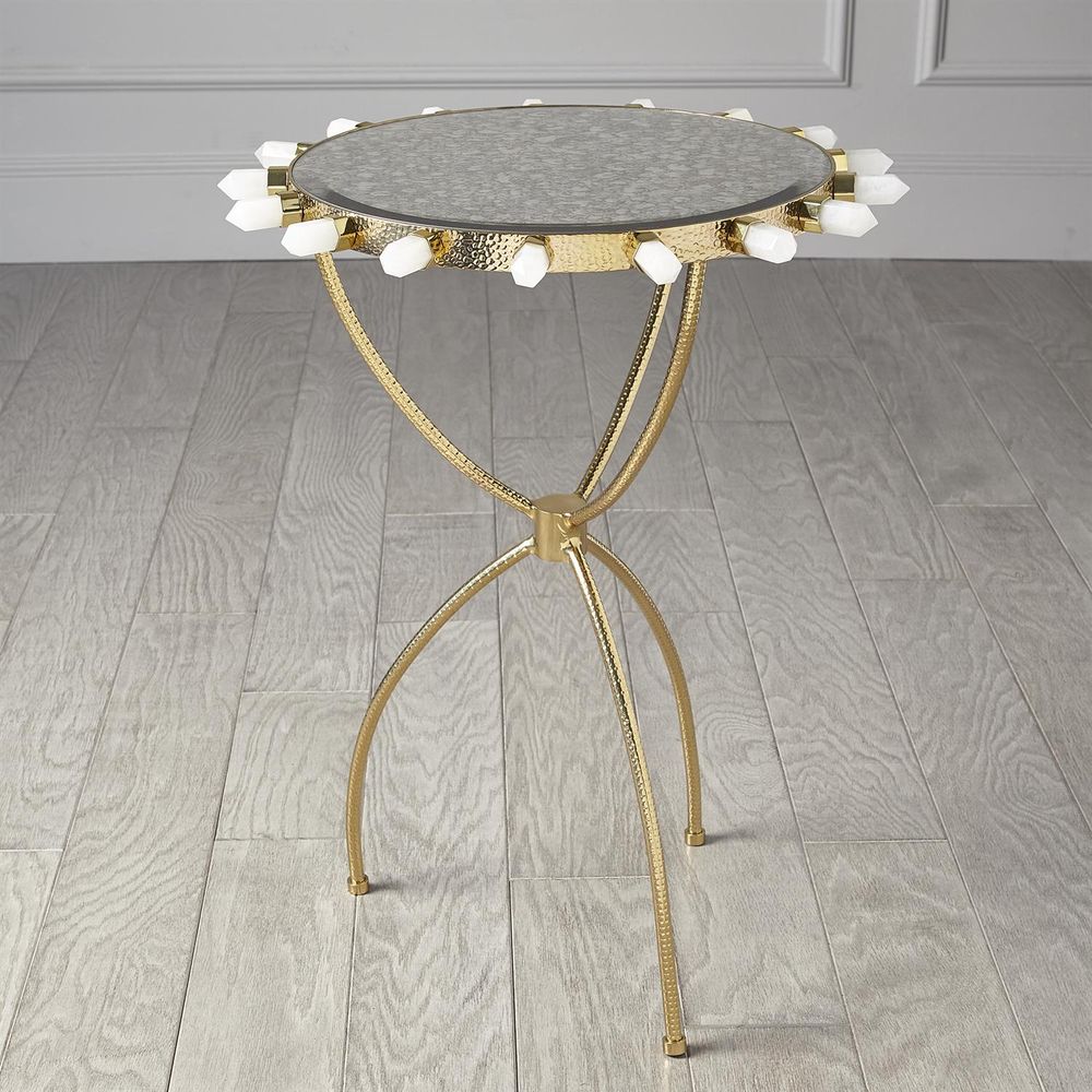 Side Tables Lola Quartz Table-Brass
