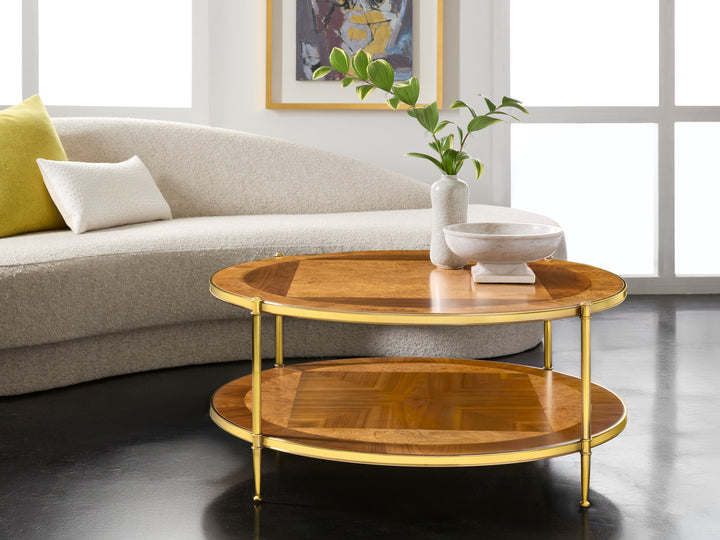 Oak Burl & Walnut Cocktail Table