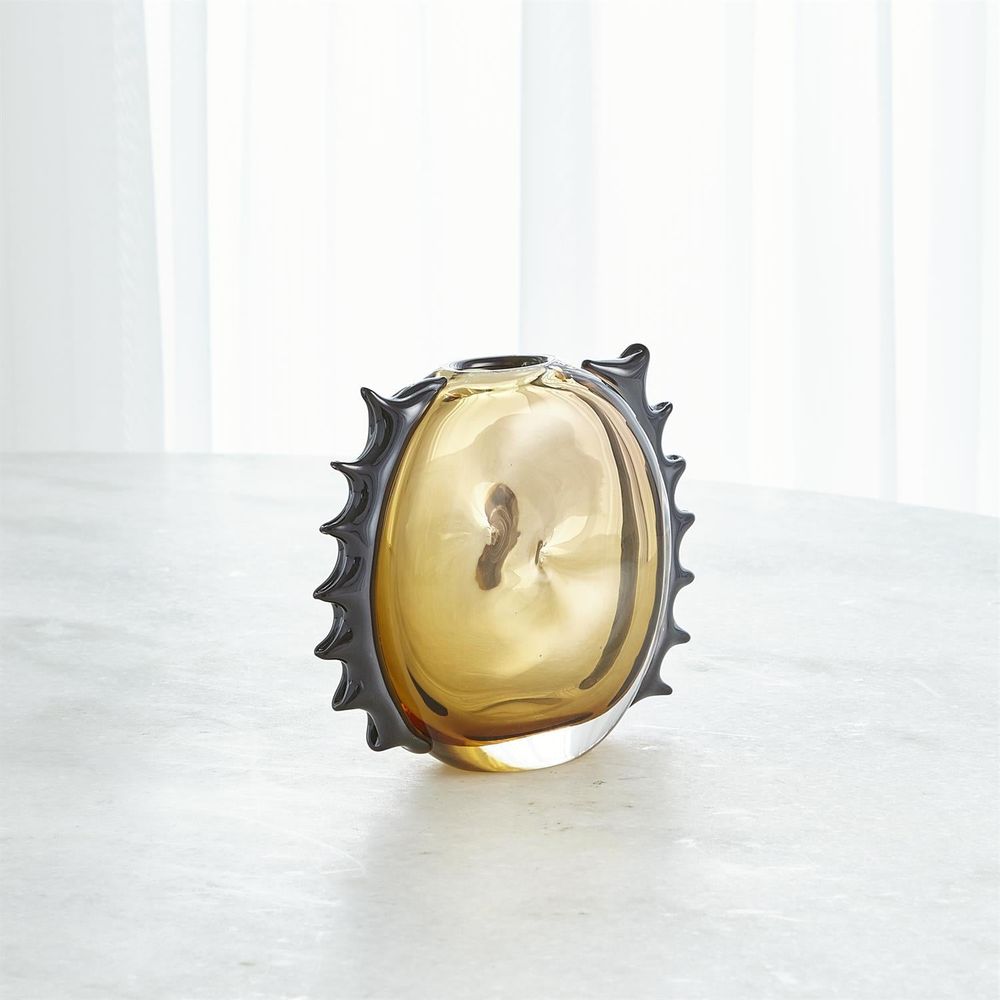 Flamer Vase-Amber/Black-Lg