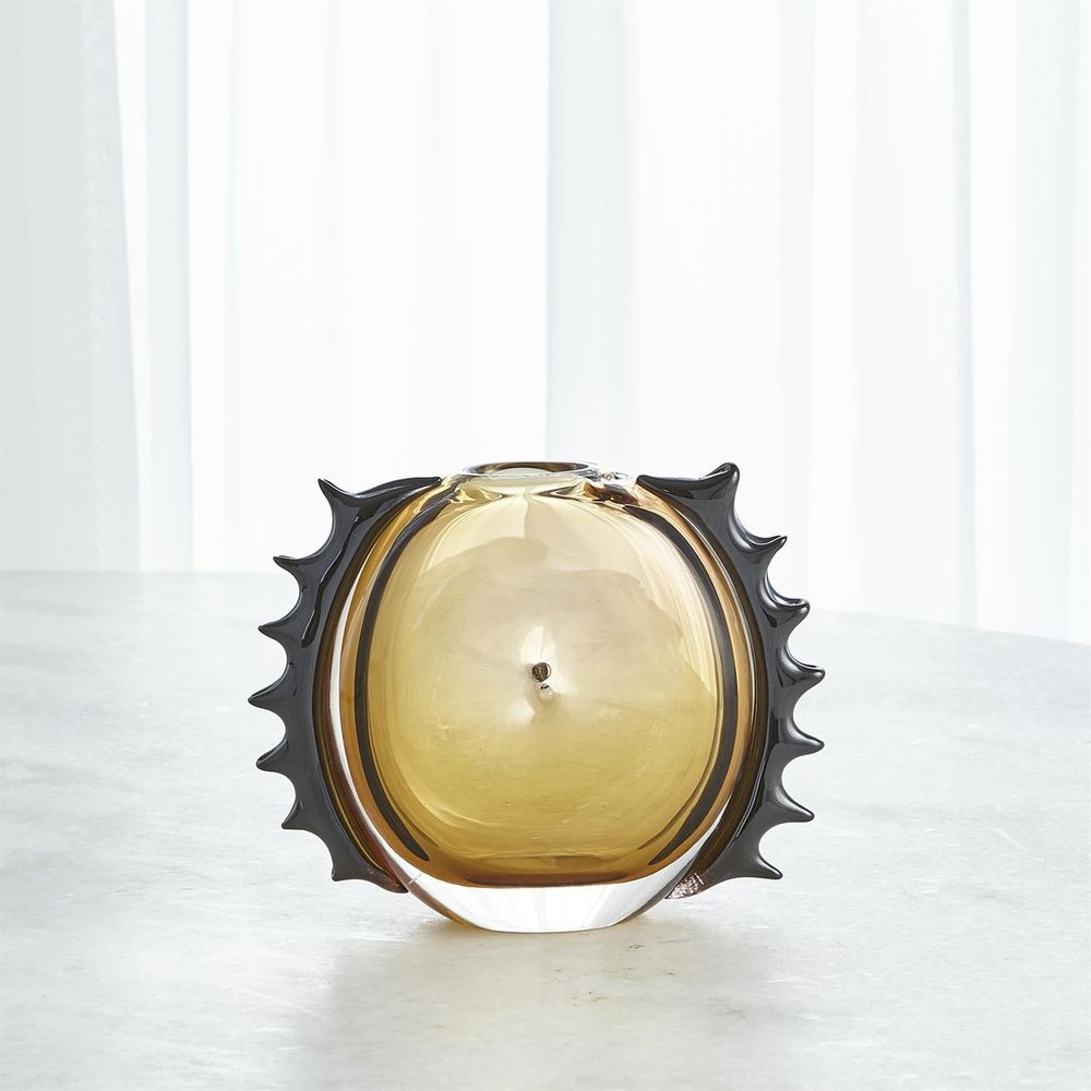 Flamer Vase-Amber/Black-Sm